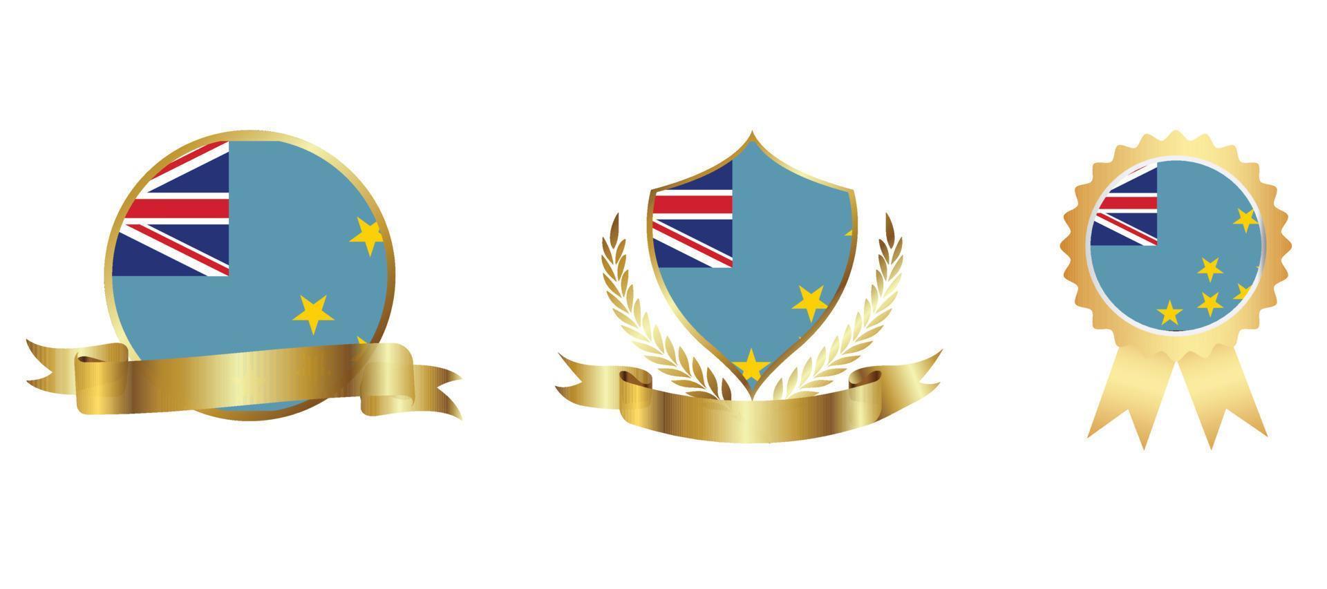ícone de bandeira de tuvalu. conjunto de ícones da web. coleção de ícones plana. ilustração vetorial simples. vetor