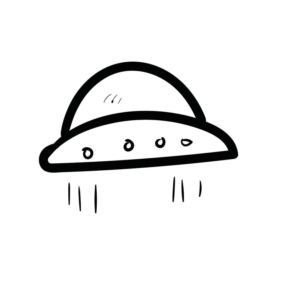 arte de doodle de avião ufo vetor
