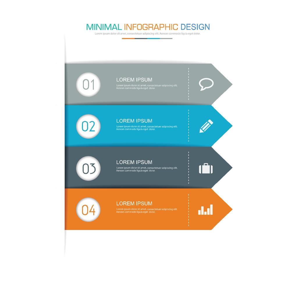 elementos infográficos com ícone de negócios no processo de fundo colorido ou diagramas de fluxo de trabalho de etapas e opções, ilustração de eps10 de elemento de design vetorial vetor