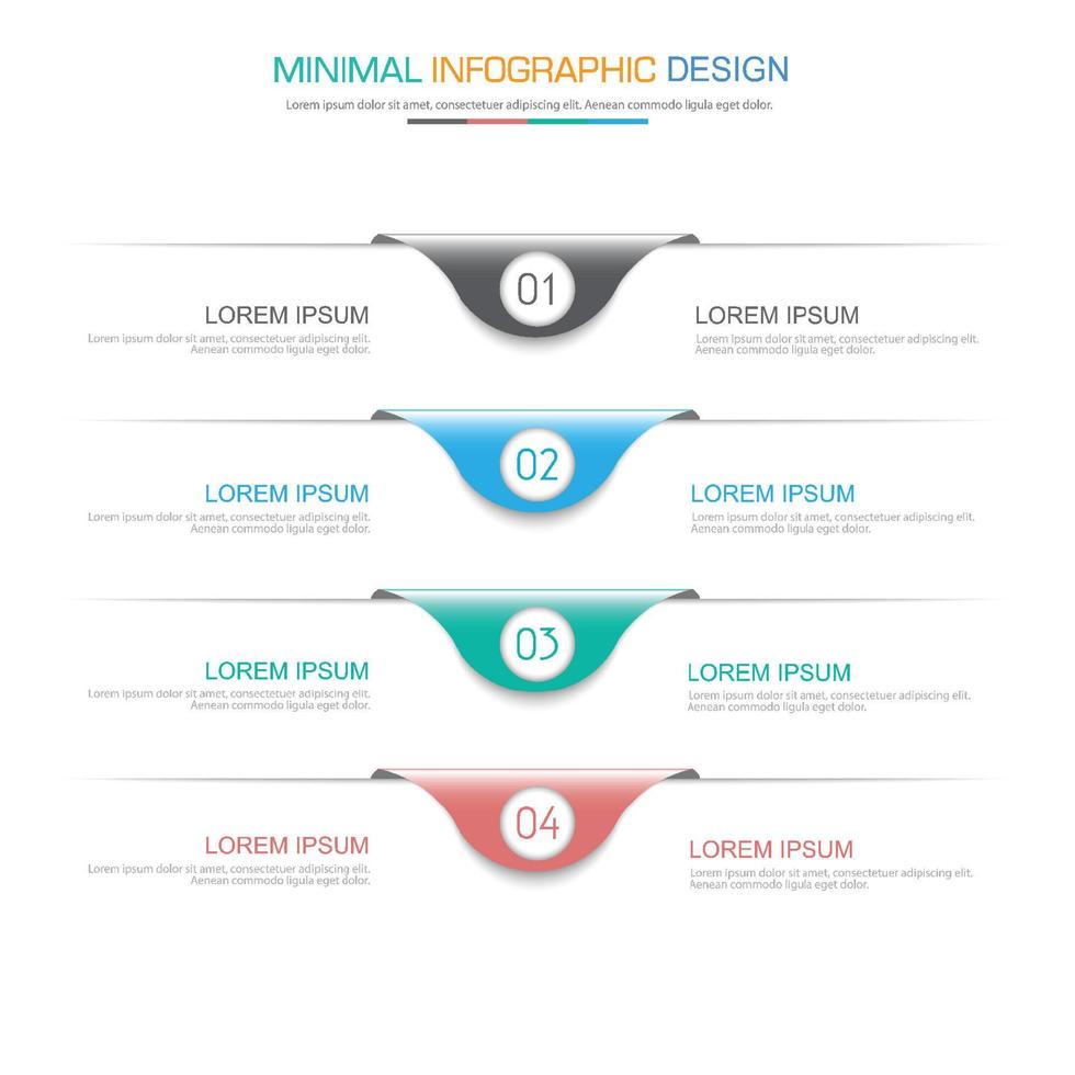 elementos infográficos com ícone de negócios no processo de fundo colorido ou diagramas de fluxo de trabalho de etapas e opções, elemento de design vetorial eps10 illustrationi vetor