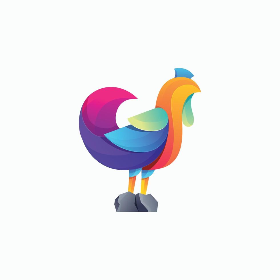 modelo de logotipo de frango colorido vetor