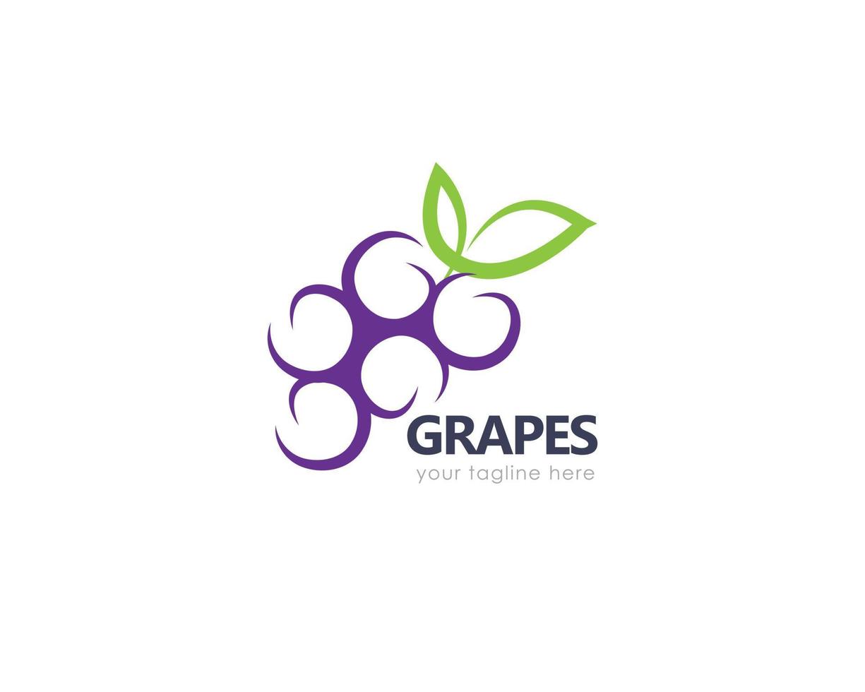 modelo de logotipo de uvas frescas vetor