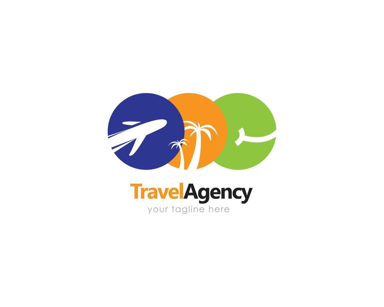 modelo de logotipo de agência de viagens vetor