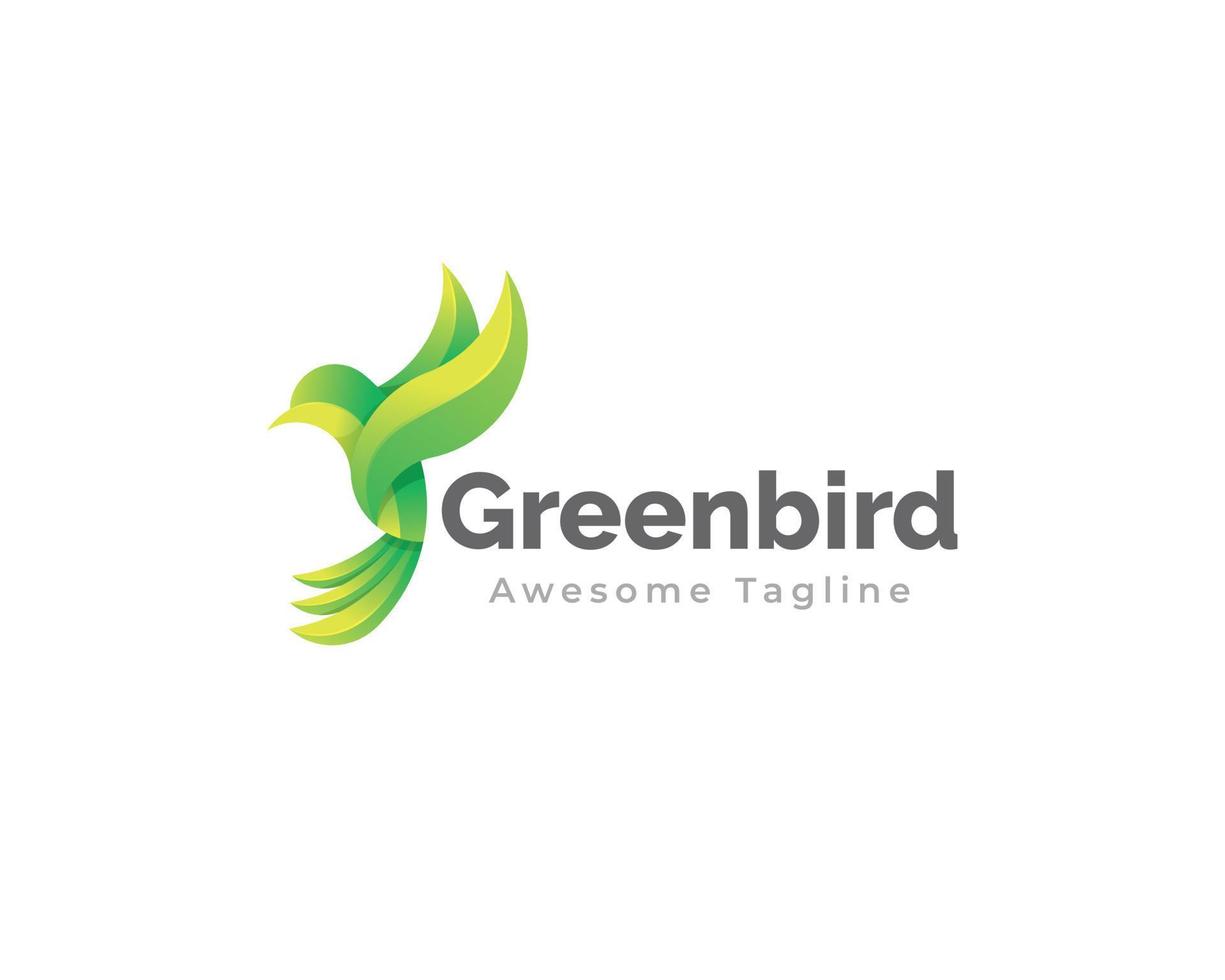 modelo de logotipo de pássaro verde vetor