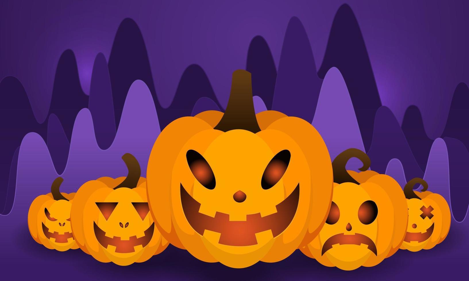 fundo de halloween para uma festa e venda no banner de halloween night.happy halloween. vetor