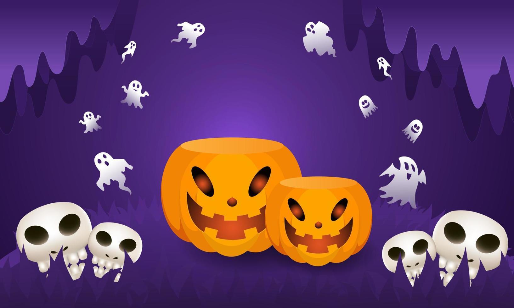 fundo de halloween para uma festa e venda no banner de halloween night.happy halloween. vetor