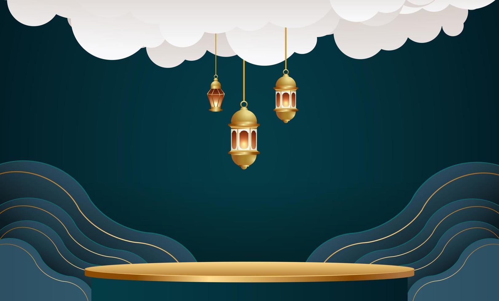 ilustração do projeto do fundo do banner ramadan kareem vetor