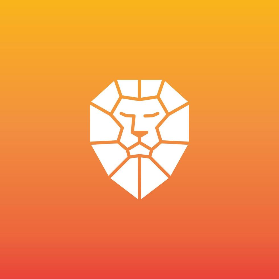 cabeça animal leão ícone logotipo mascote vetor