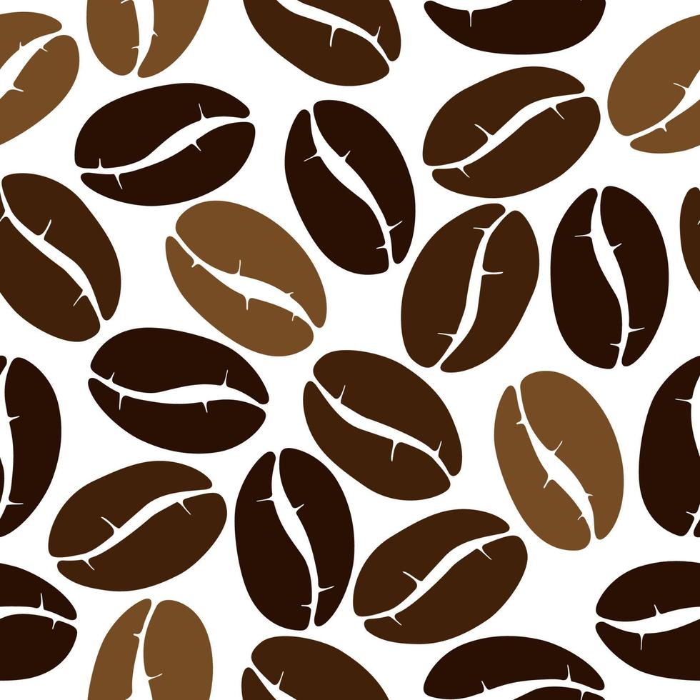 vetor de grãos de café sem costura padrão