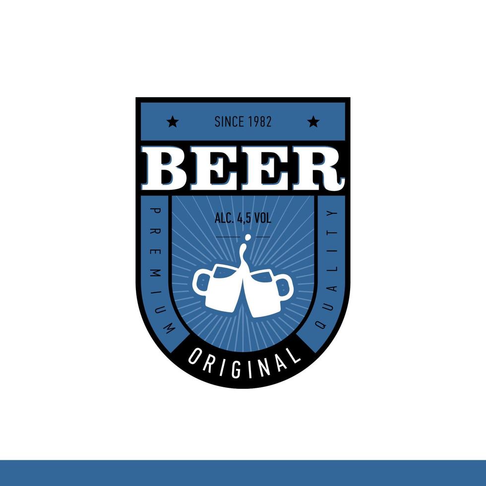 rótulo de cerveja azul para cerveja original vetor