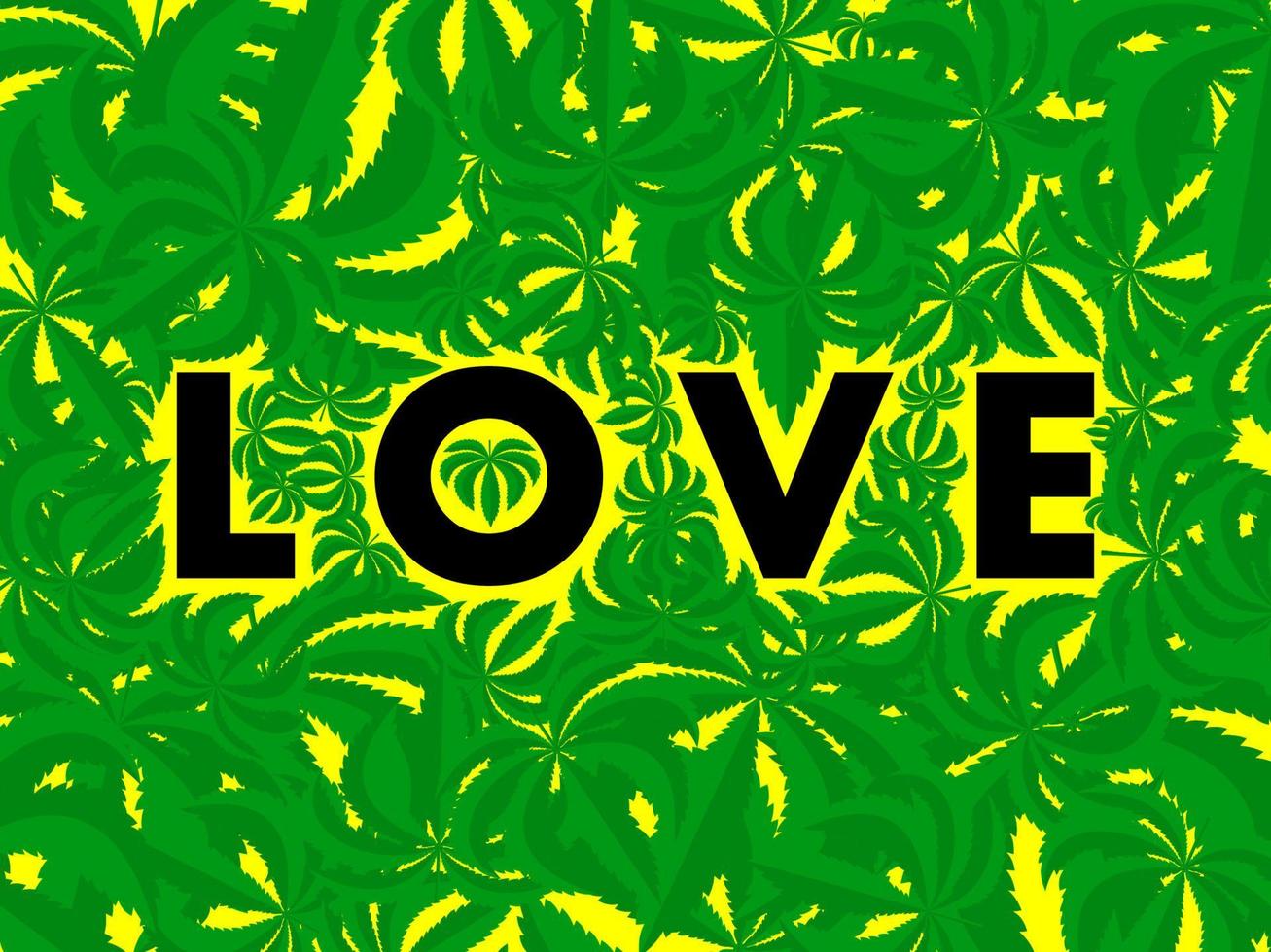 amor no fundo da cannabis vetor