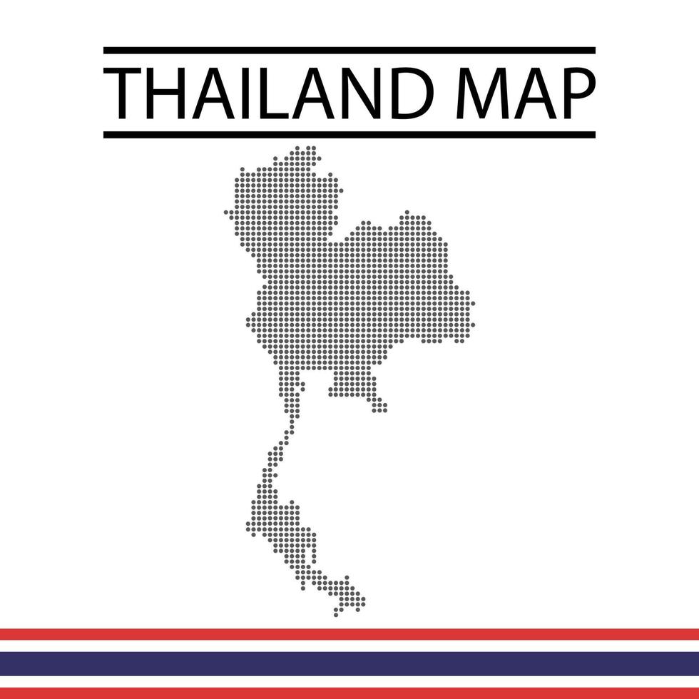 design de vetor de ponto de mapa de tailândia grátis com geografia de bandeira do país editável