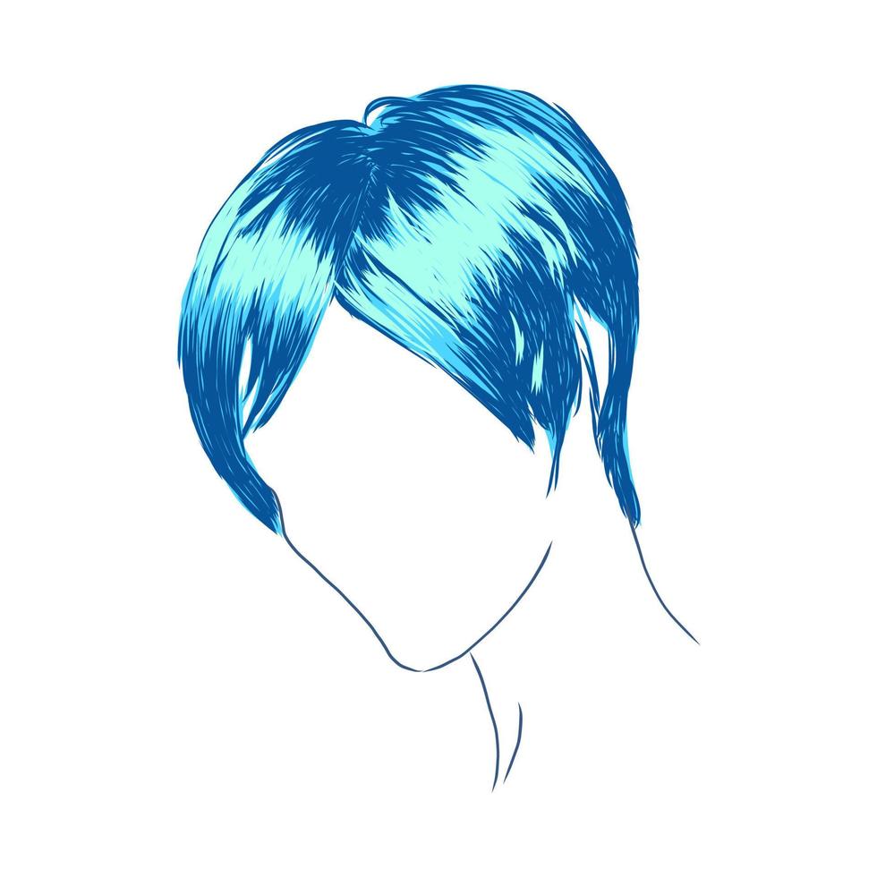 desenho vetorial de penteado feminino vetor