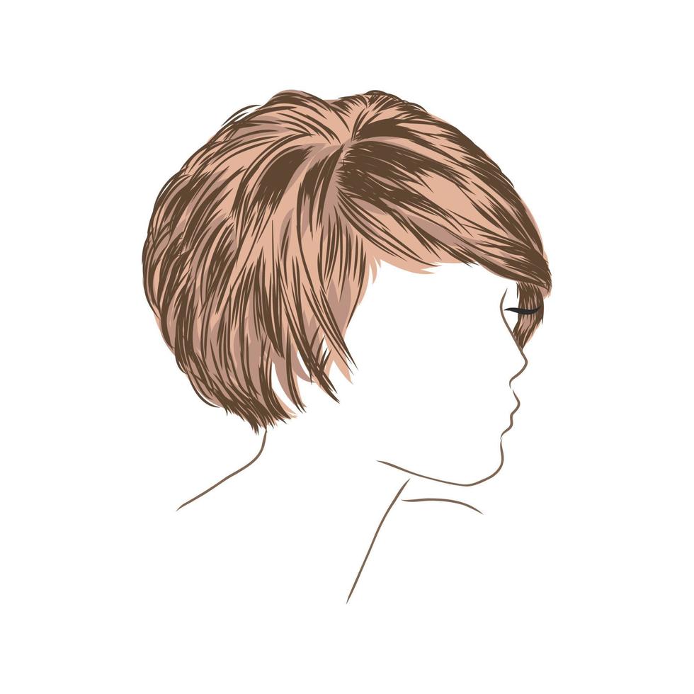 desenho vetorial de penteado feminino vetor