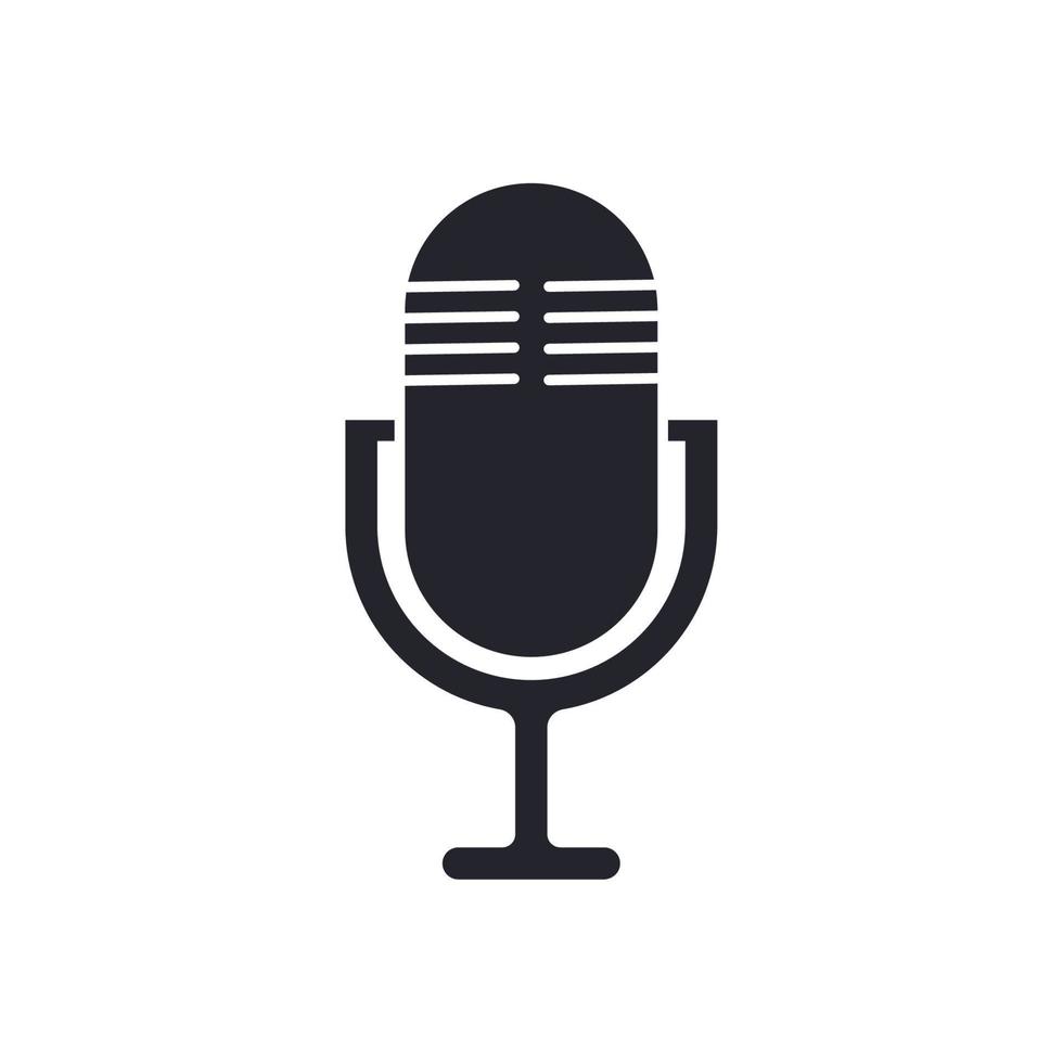 vetor de ícone de microfone. símbolos de transmissão, podcasts, música e muito mais