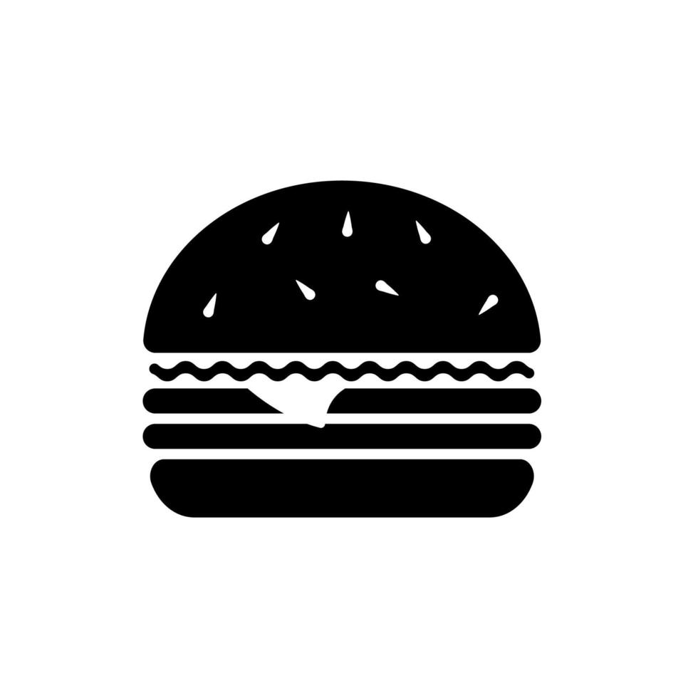 vetor de ícone de hambúrguer. símbolo de menu de comida de sanduíche. modelos para restaurantes, aplicativos e muito mais