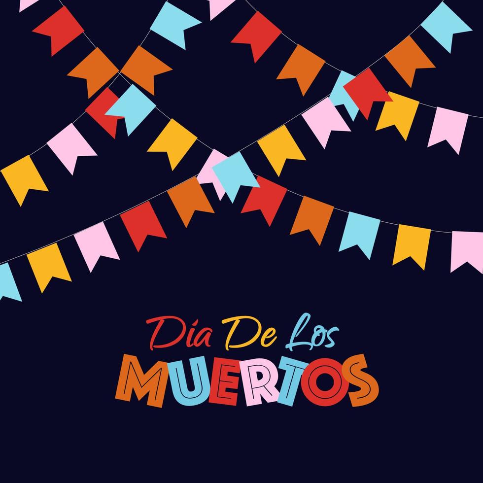 estilo de cor do banner dia de los muertos vetor