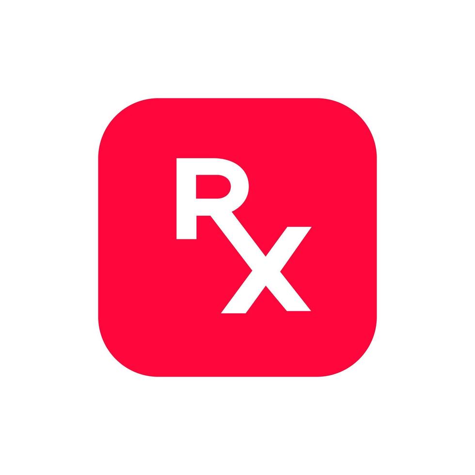 símbolo de prescrição rx para design médico vetor