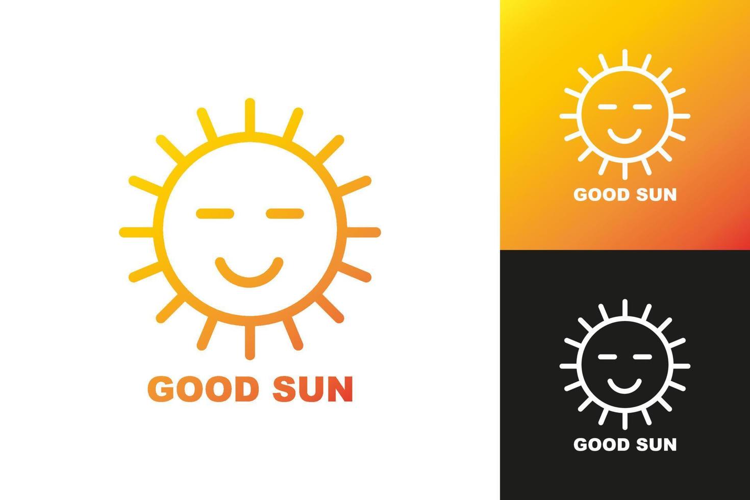 bom logotipo do sol definido para acampamento infantil vetor