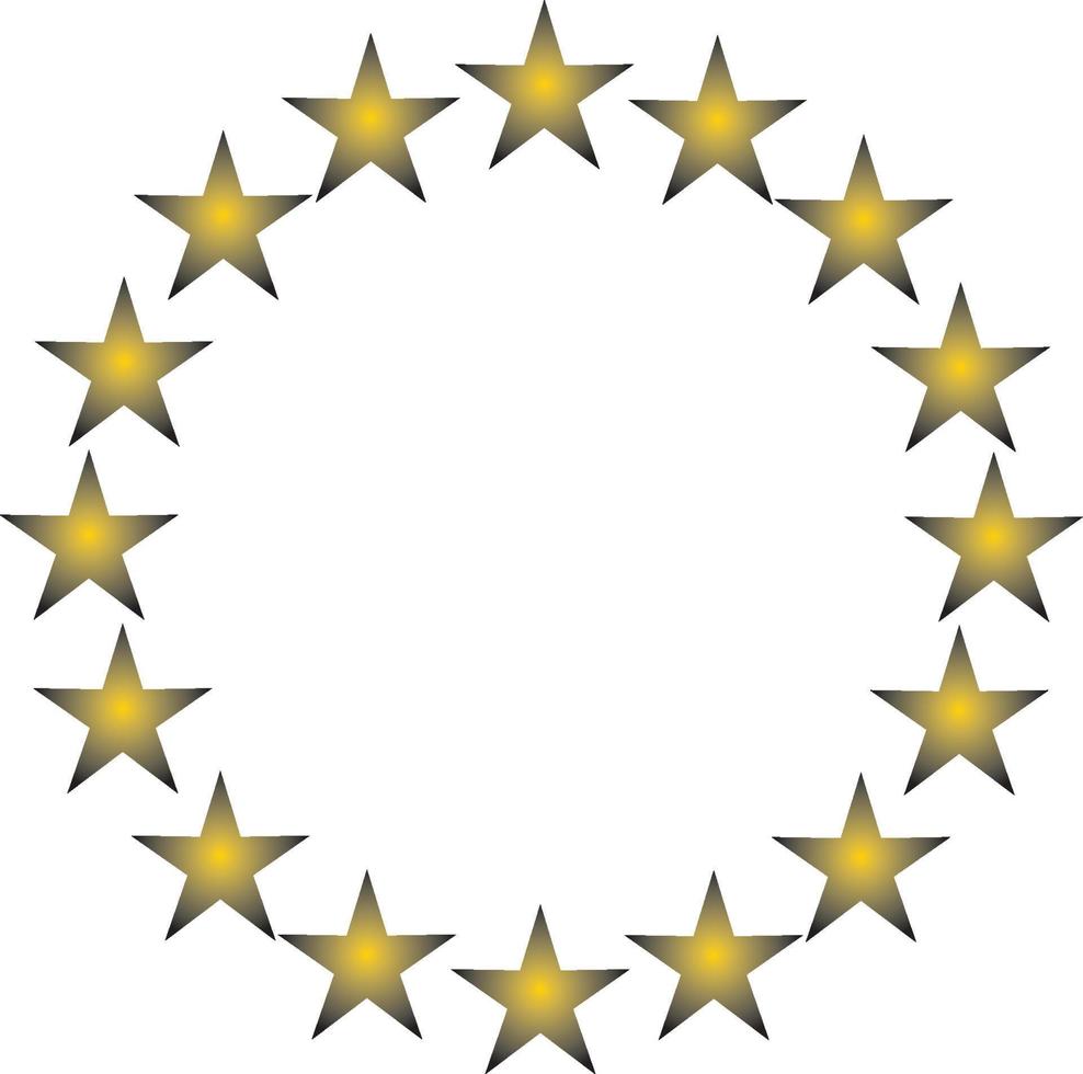 estrelas de ouro em círculo. estrelas no design de ilustração vetorial de ícone de círculo vetor