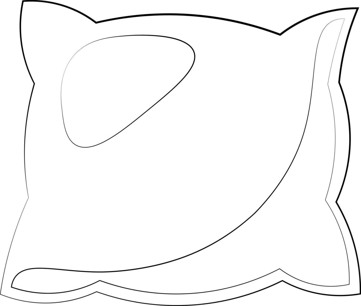 travesseiro de elemento único. desenhar ilustração em preto e branco vetor