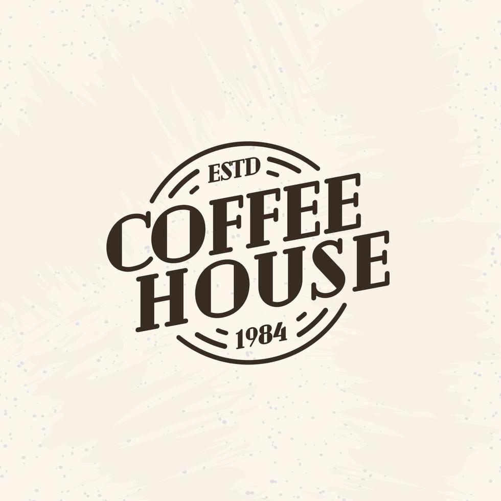 estilo de linha de cor preta do logotipo da casa de café isolado no fundo para café, loja, restaurante vetor