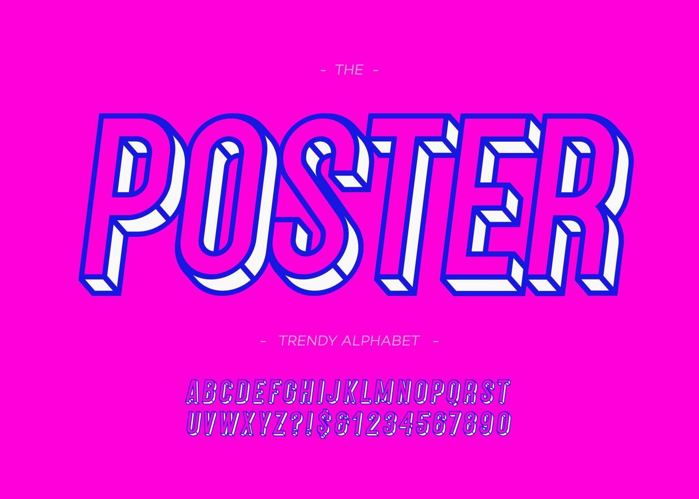 vector cartaz em negrito alfabeto tipografia moderna