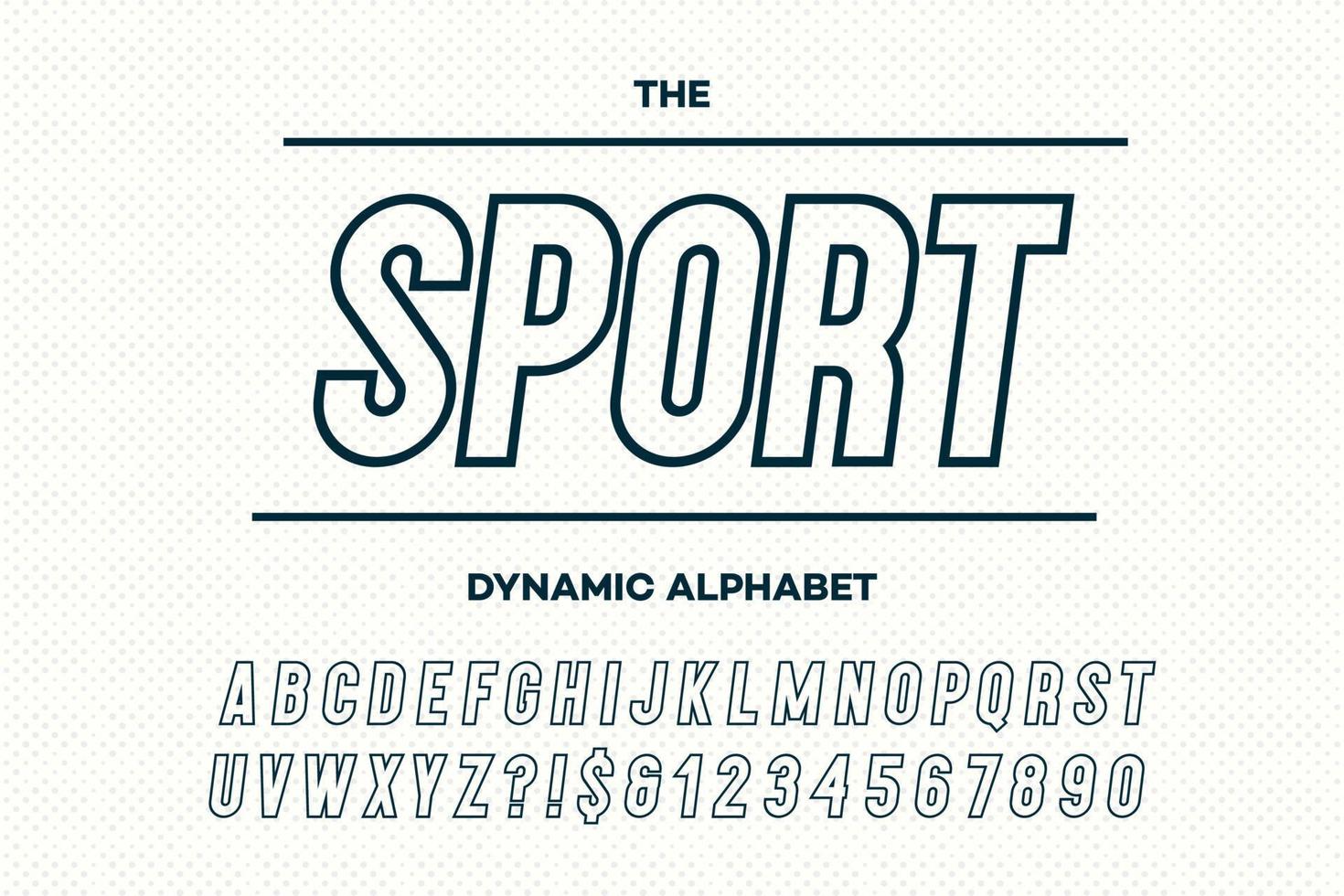vetor esporte dinâmico alfabeto inclinado estilo sans serif
