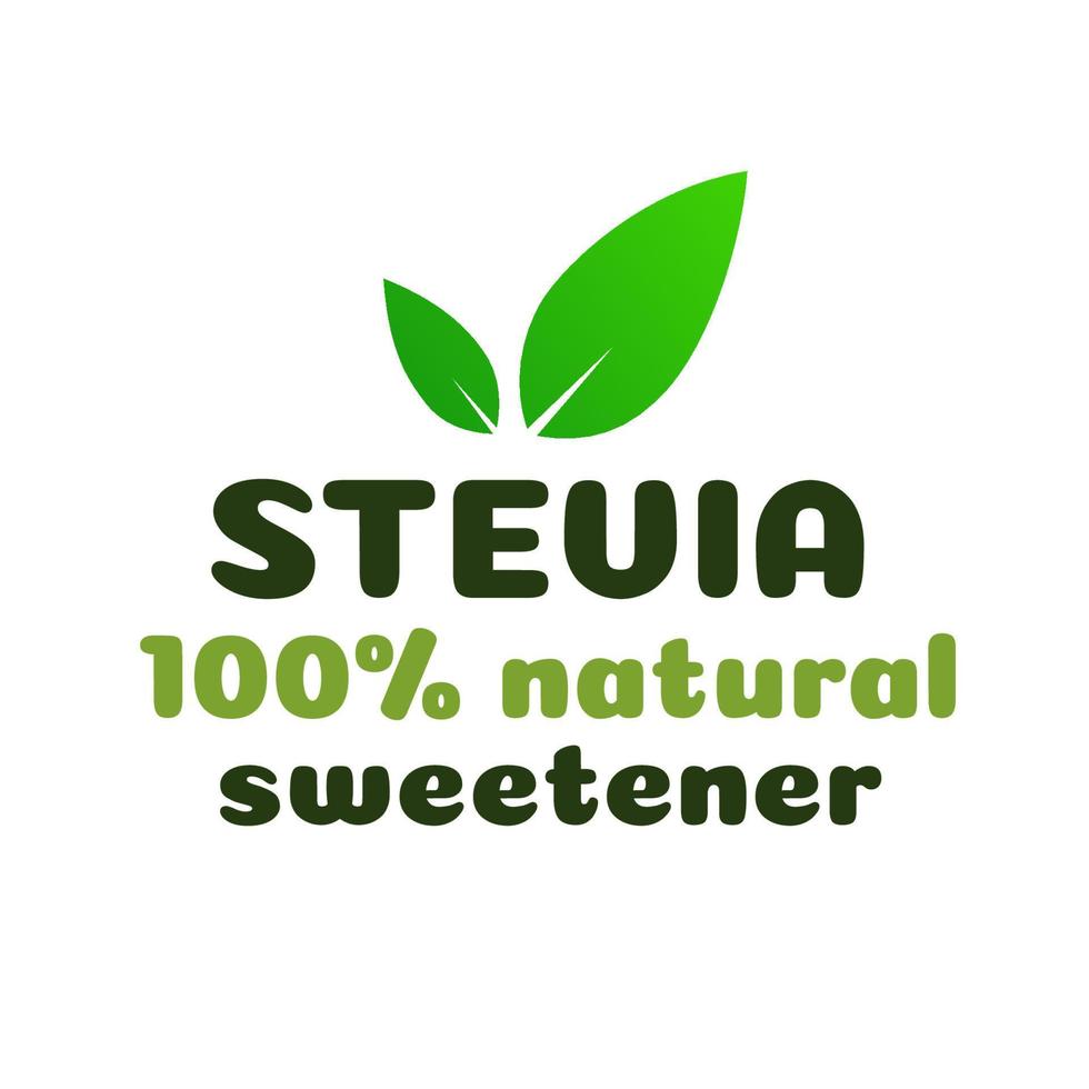 stevia deixa símbolo substituto de adoçante natural vetor