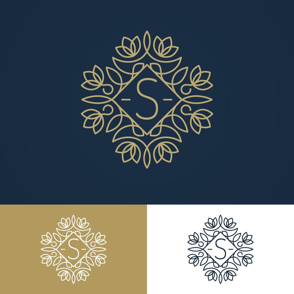 logotipo do monograma definir cores diferentes de estilo de linha vintage isoladas no fundo para uso da etiqueta do hotel vetor