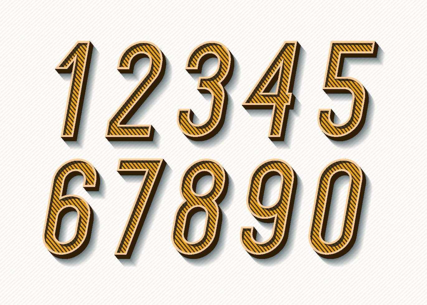 números definido tipografia moderna em negrito vetor