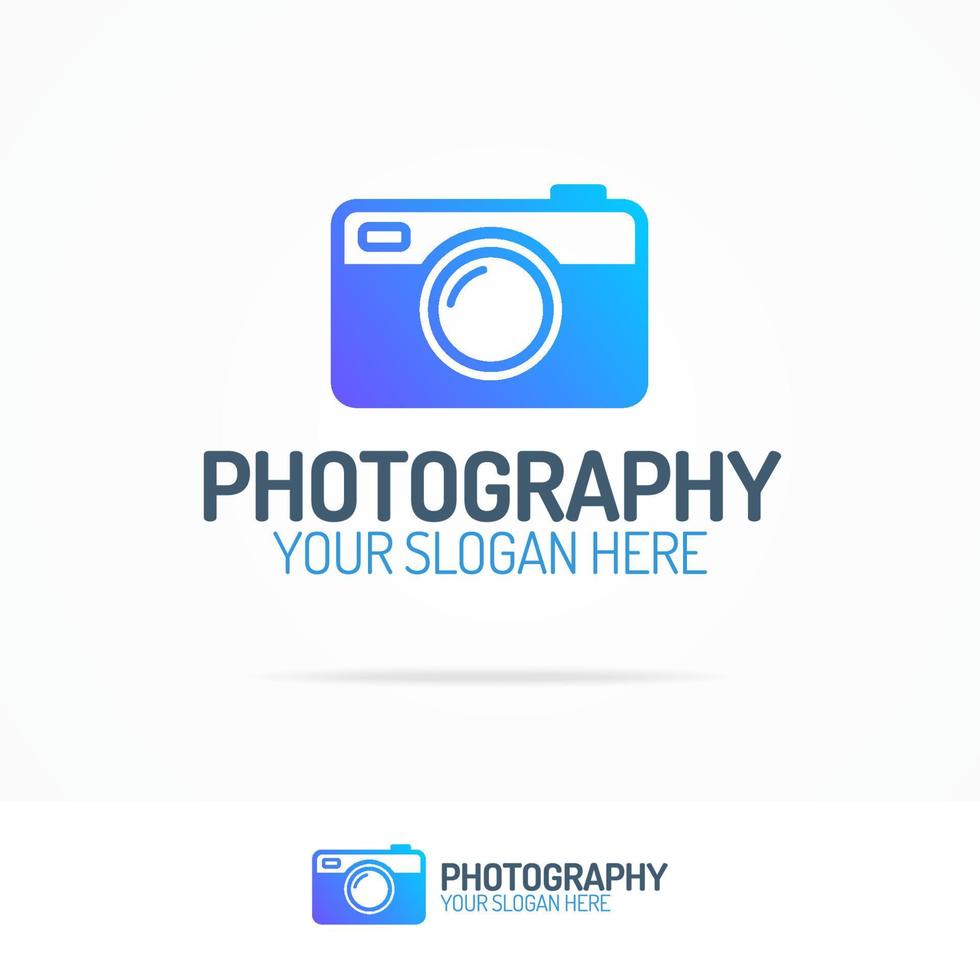 conjunto de logotipo de fotografia com estilo moderno de câmera fotográfica colorida vetor