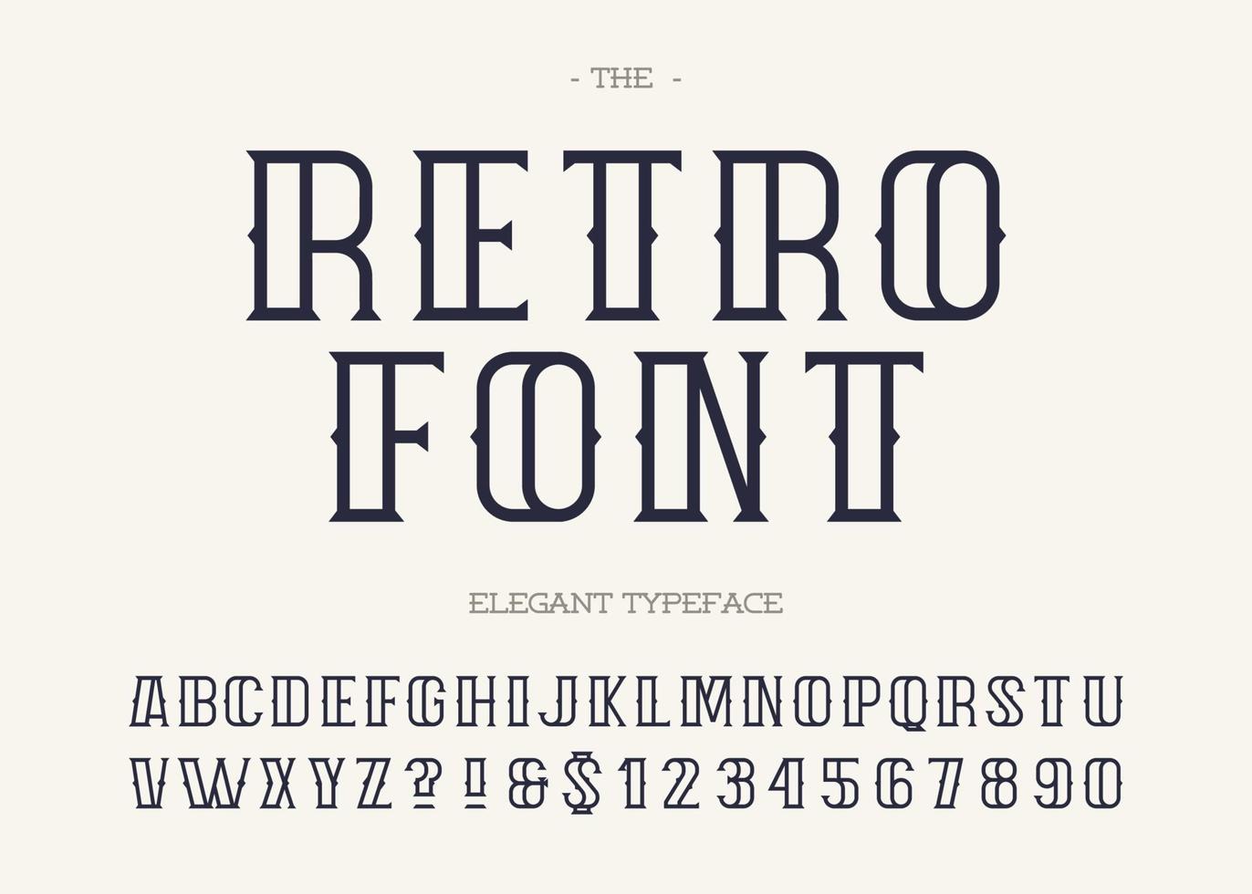 tipografia retrô tipografia moderna cor preta vetor