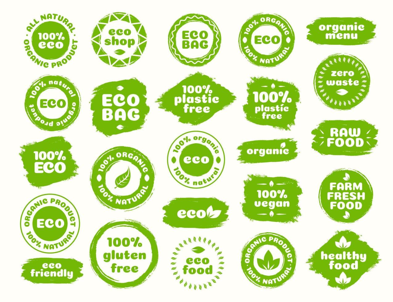 logotipo ecológico definido para produto natural vetor