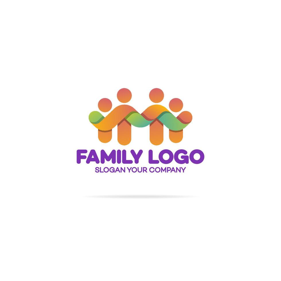 logotipo da família quatro pessoas vetor