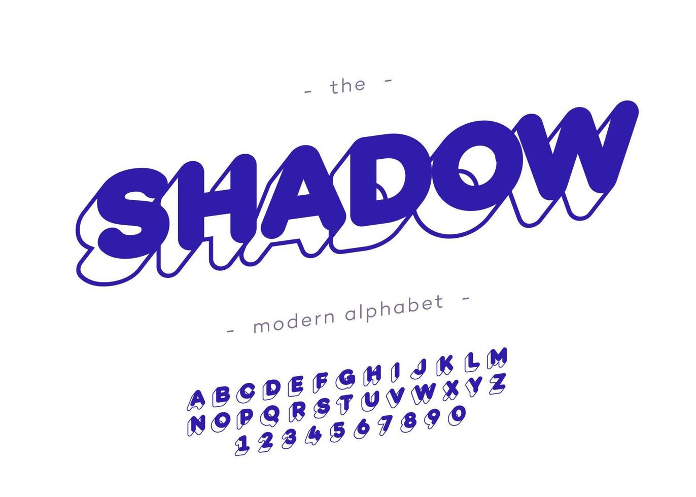 vector 3d sombra em negrito tipografia moderna