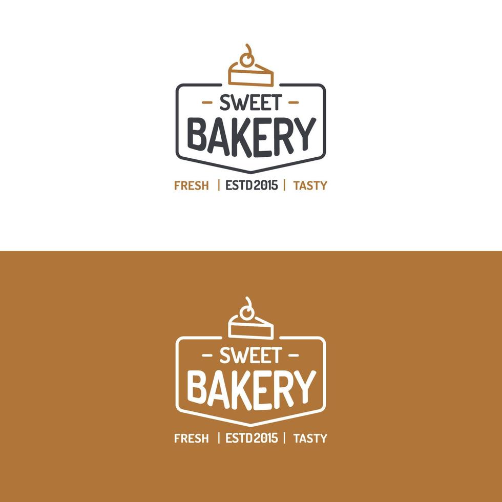 logotipo de padaria doce definir estilo de linha moderno vetor