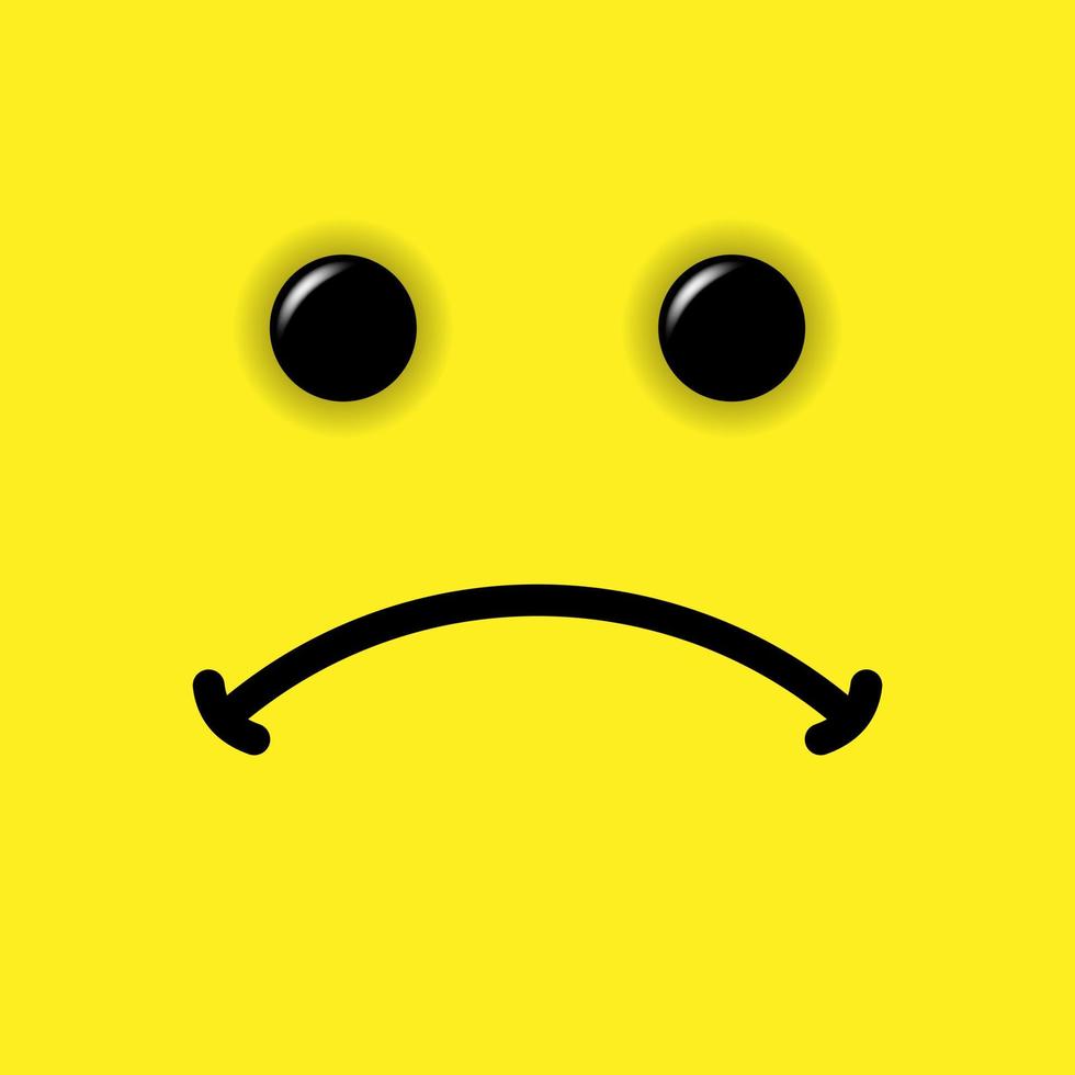 sorriso emoticon em fundo amarelo vetor