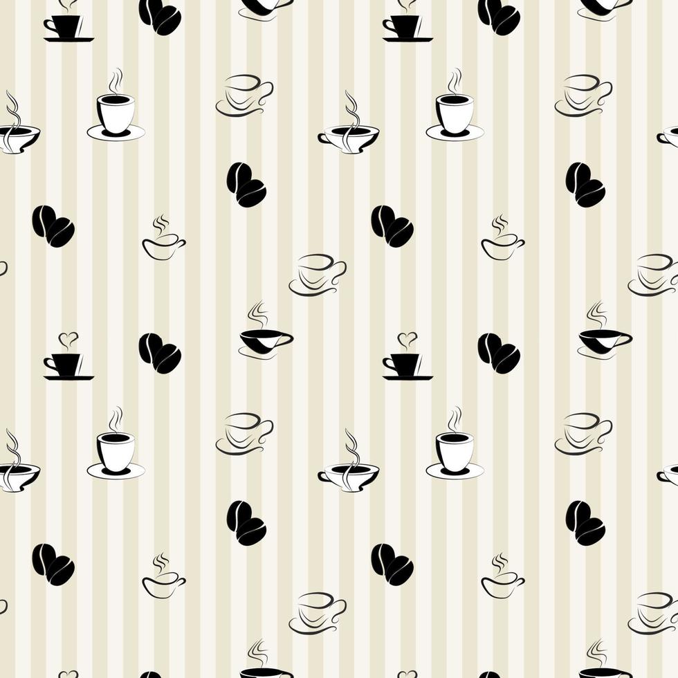 plano de fundo sem costura com padrão de café vetor