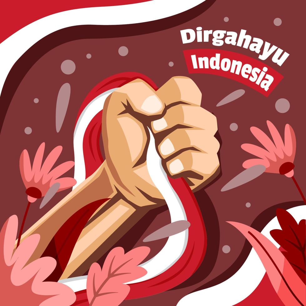 conceito de dia da independência da indonésia vetor