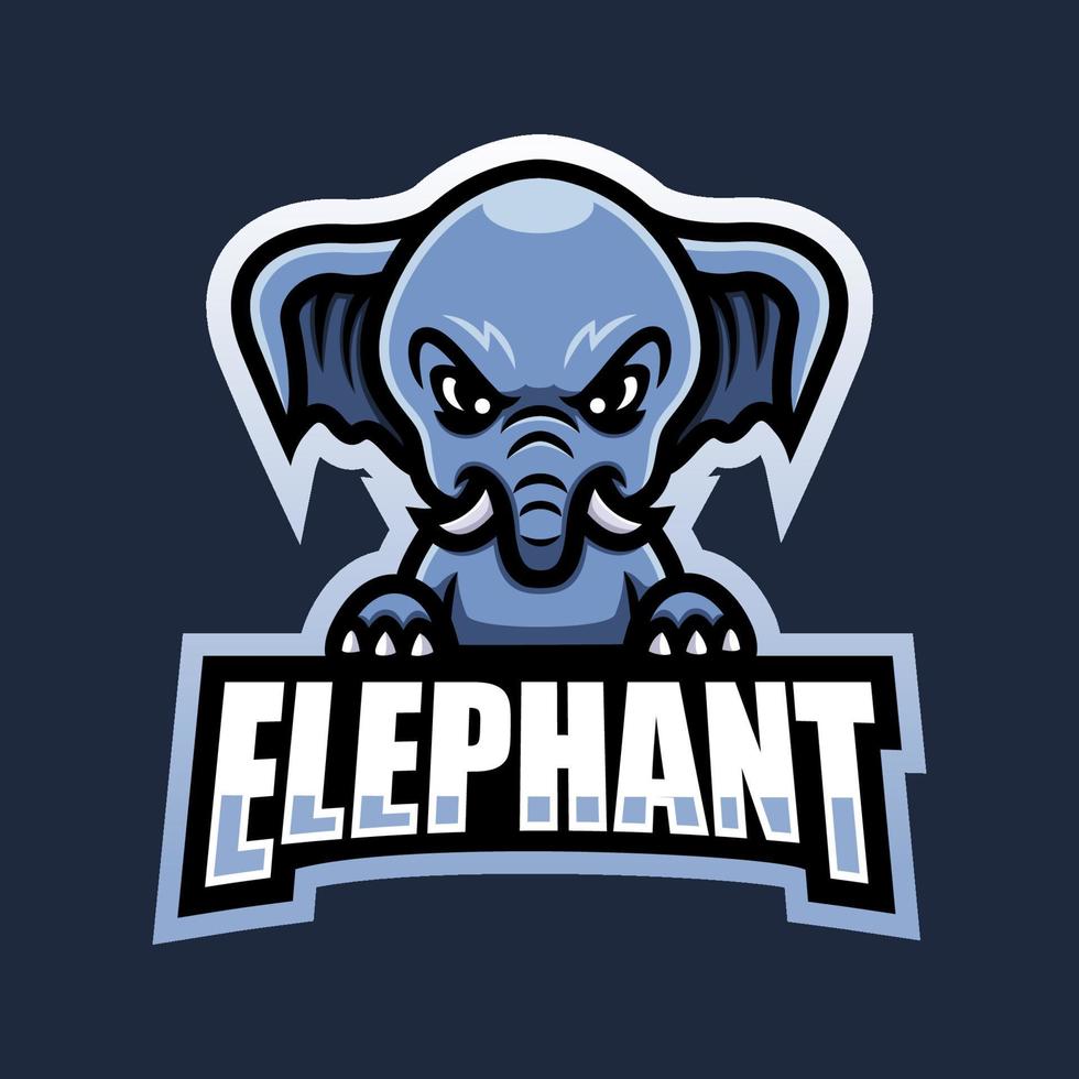 design de logotipo do mascote elefante esport vetor