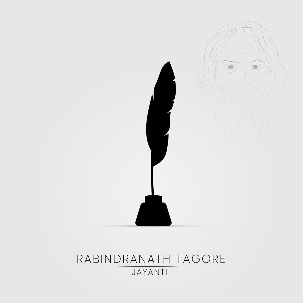 rabindranath tagore jayanti celebração post de mídia social vetor