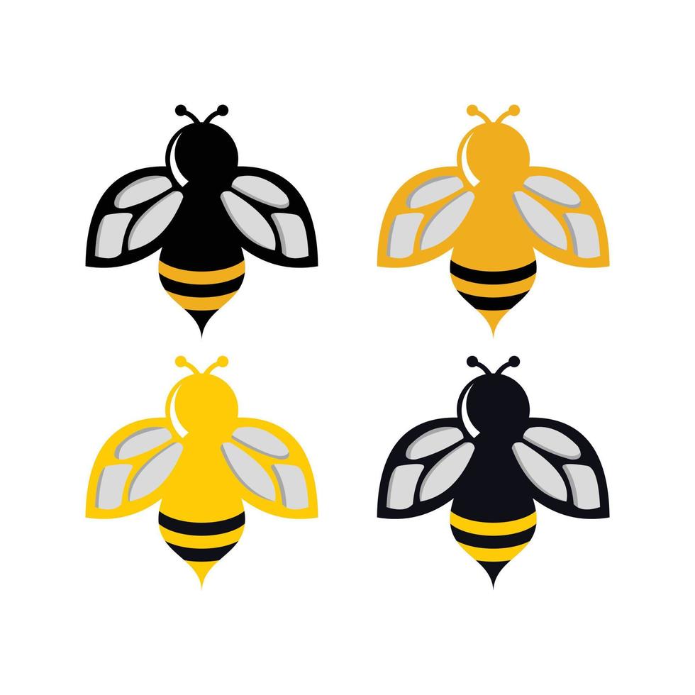 modelo de design de logotipo de vetor de abelha gráfico abstrato moderno