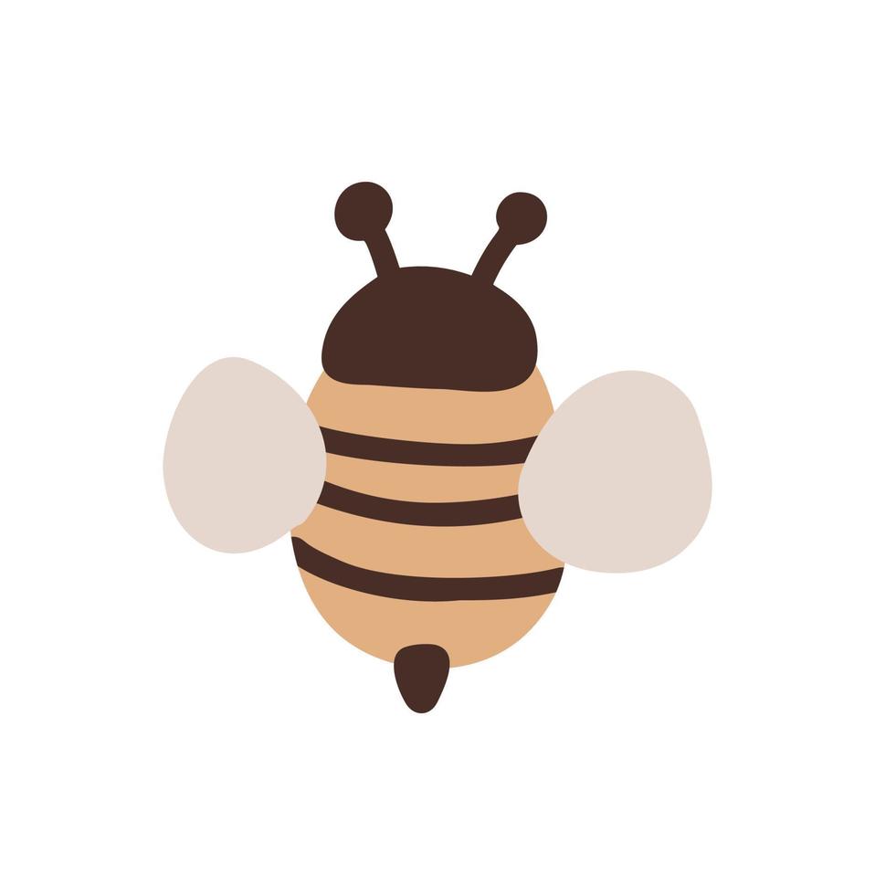 abelha amigável fofa escandinava de vetor. tema feliz dos desenhos animados de insetos. dia mundial das abelhas. elemento de design de bebê isolado no fundo branco vetor