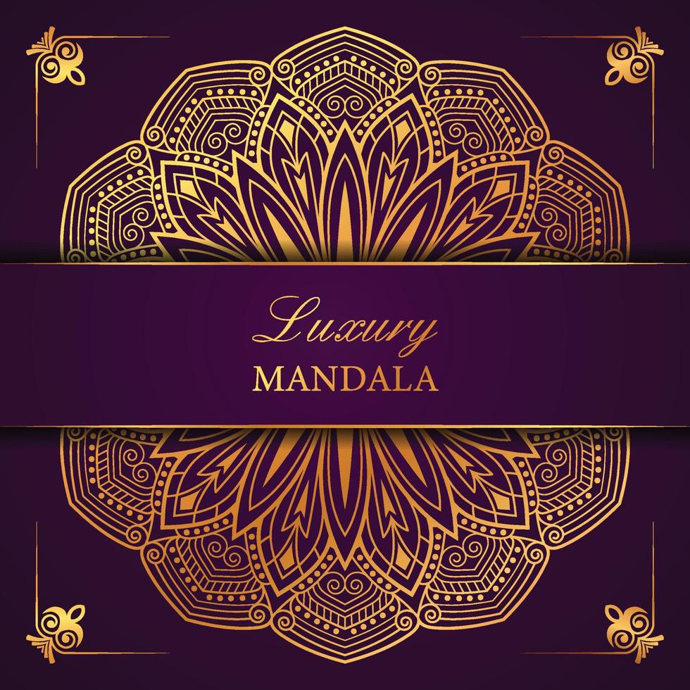 design de mandala ornamental de luxo com cor dourada vetor