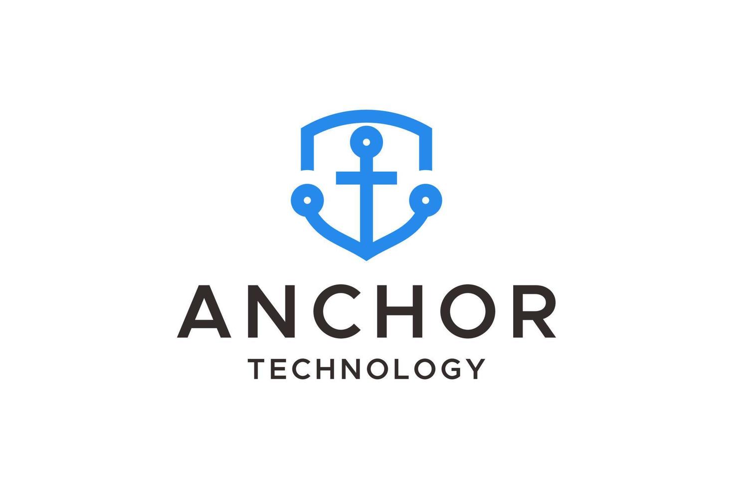 logotipo para tecnologia de segurança de âncora vetor