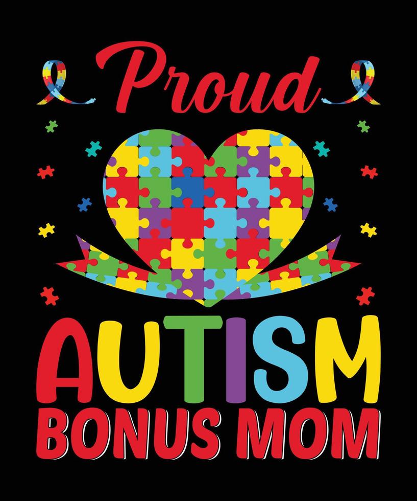 design de t-shirt de tipografia de autismo. vetor