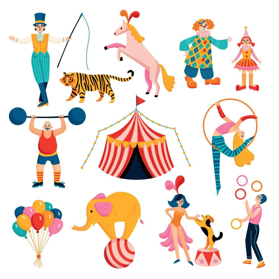 conjunto de ícones de circo vetor