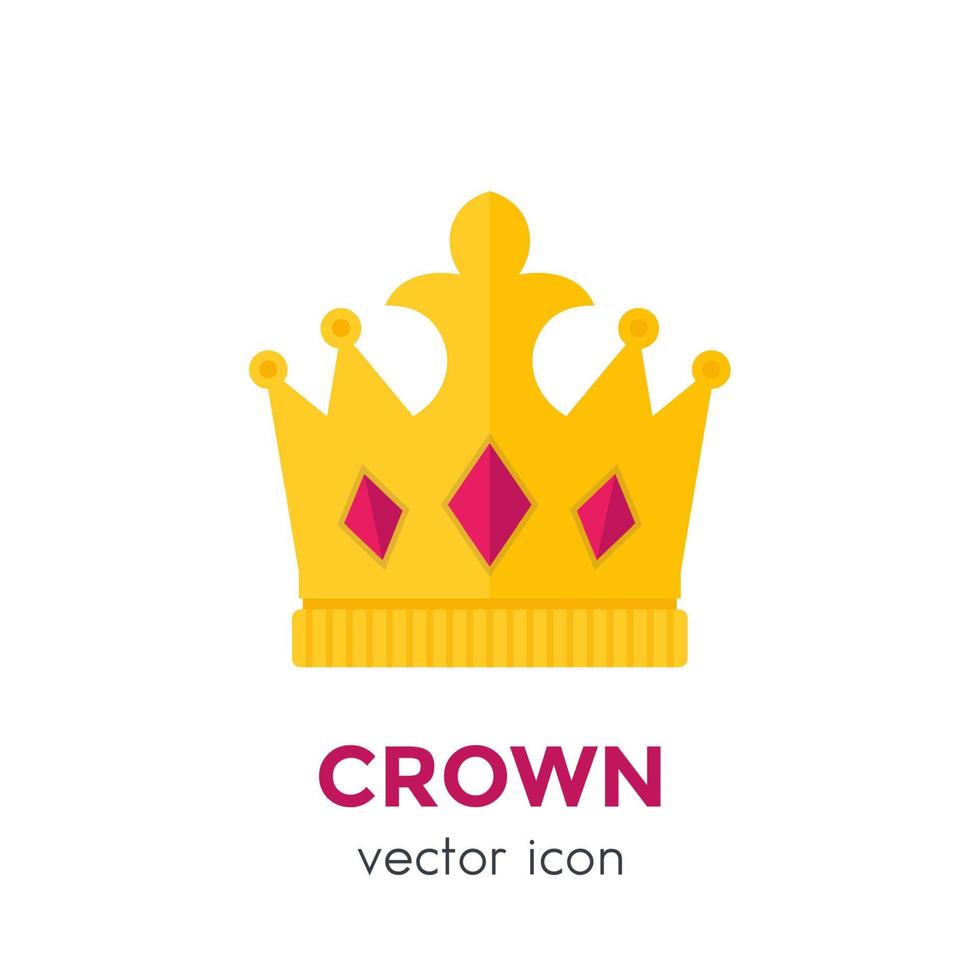 elemento de logotipo de vetor coroa, ícone, estilo simples