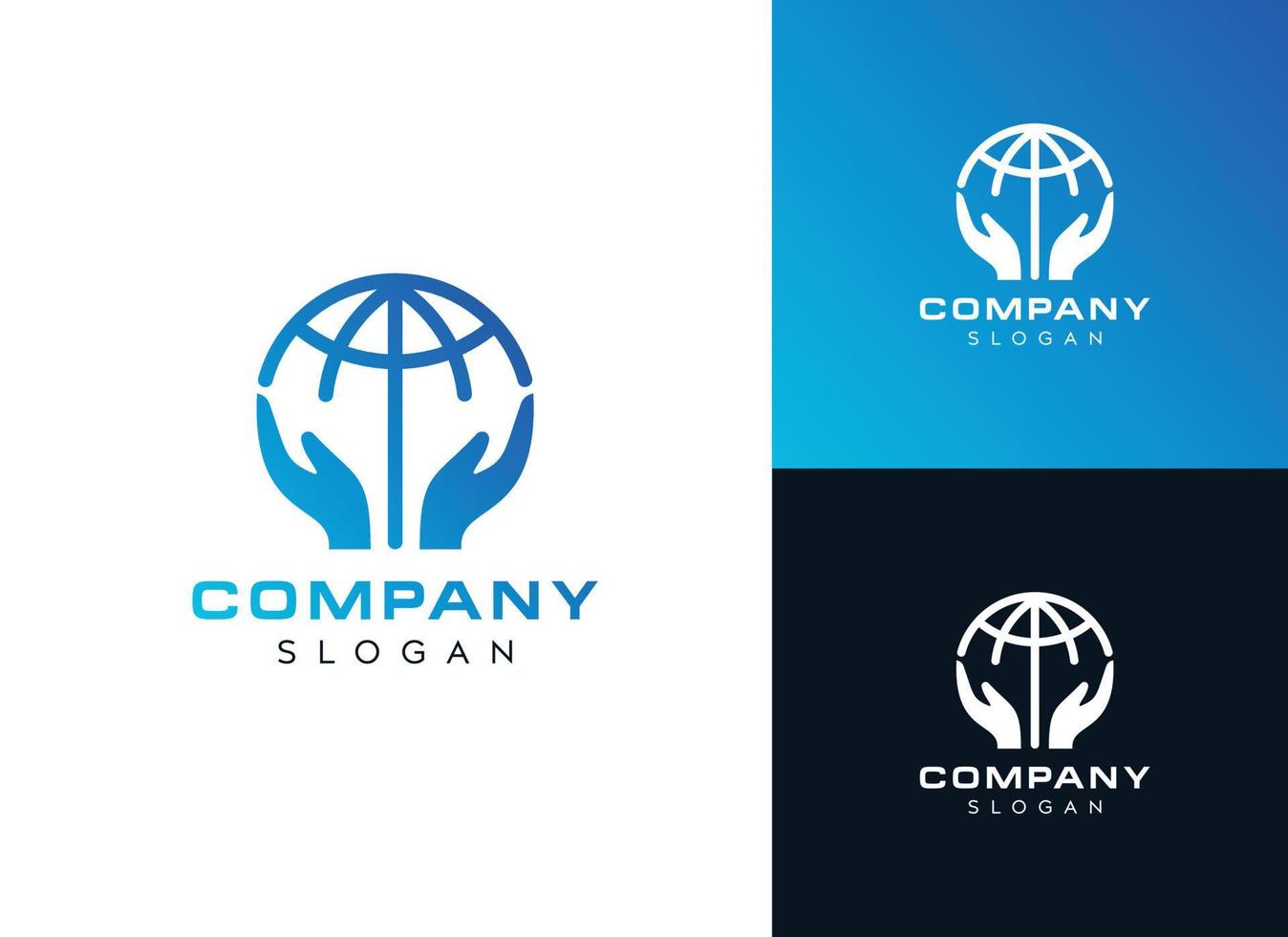 design de logotipo mundial-design de logotipo de mão mundial-design de logotipo de vetor global